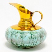 UNUSUAL DELFT JUG BRASS SPOUT
