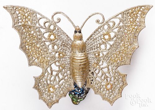 UNUSUAL DRESDEN CLIP ON BUTTERFLY