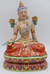 UNUSUAL ENAMEL DECORATED SEATE
