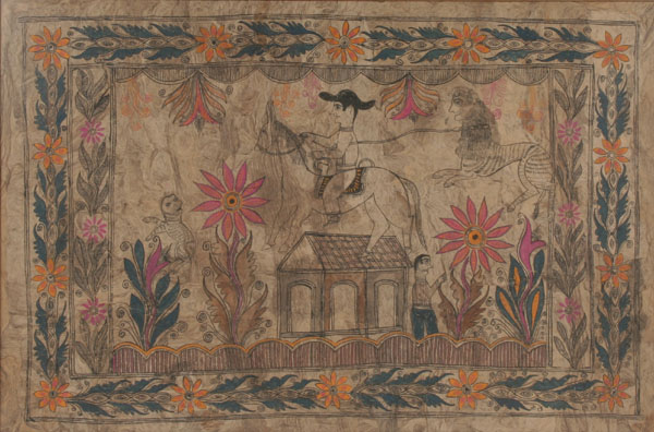 Unusual folk art Spanish scene