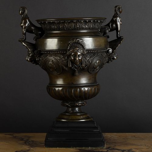 UNUSUAL FRENCH BRONZE URN, POSSIBLY