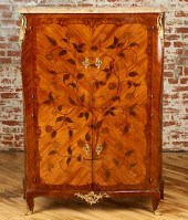 UNUSUAL FRENCH SATIN WOOD MARB