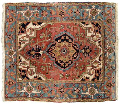 Unusual Heriz or Serapi rug,