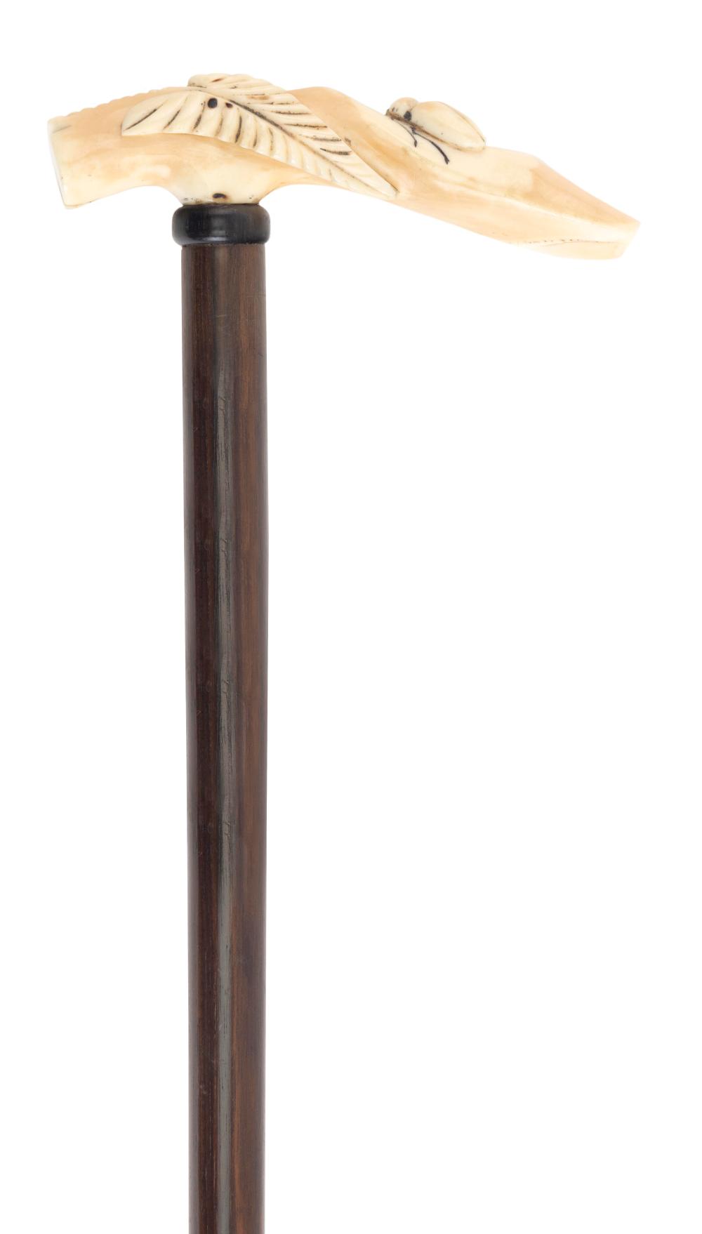 UNUSUAL INSECT MOTIF CANE 19TH