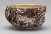 Unusual Japanese bowl, gray cl