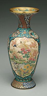 Unusual Kinkozan satsuma vase,