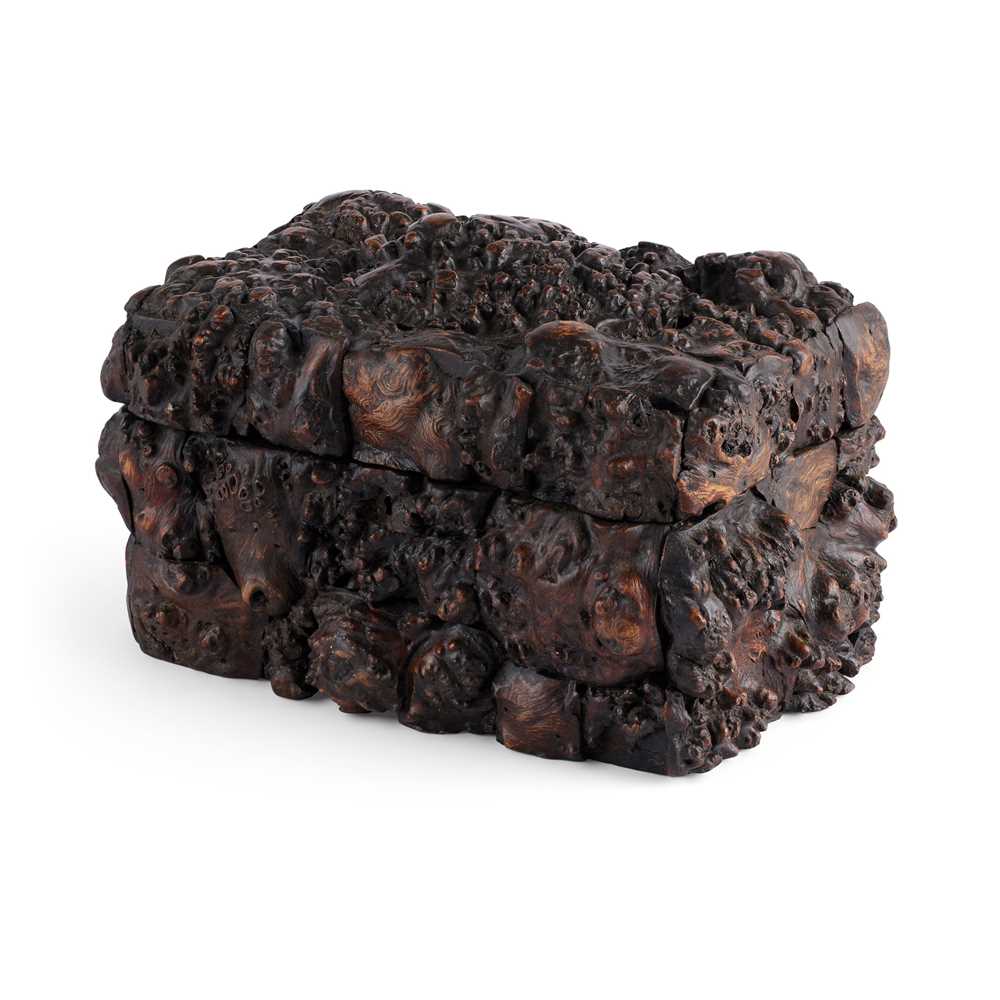 UNUSUAL LARGE ROOTWOOD CASKET