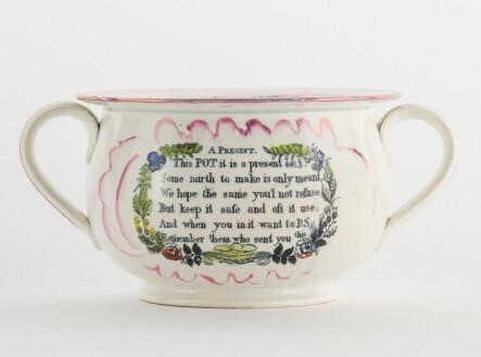 UNUSUAL LUSTERWARE CHAMBER POT,