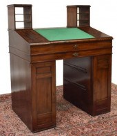 UNUSUAL MAHOGANY DOUBLE PEDEST