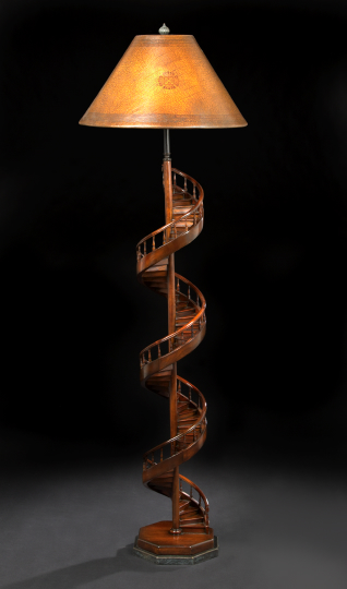 Unusual Mahogany Floor Lamp,  in