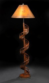 Unusual Mahogany Floor Lamp,