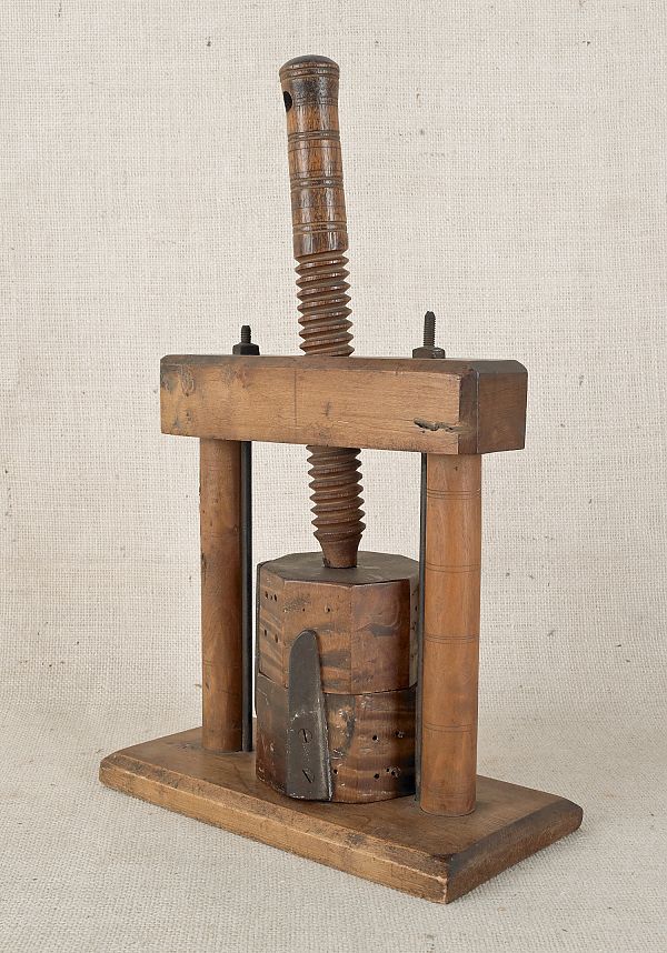 Unusual maple baseball press ca.