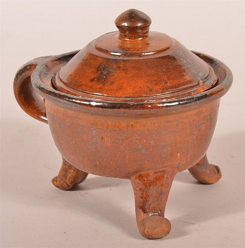 UNUSUAL PA REDWARE MOTTLE GLAZED