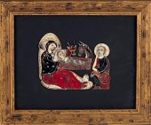 UNUSUAL PAINTED ENAMEL PLAQUE