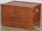 UNUSUAL PAINTED PINE SLIDE LID