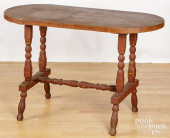 UNUSUAL PAINTED PINE WORK TABL