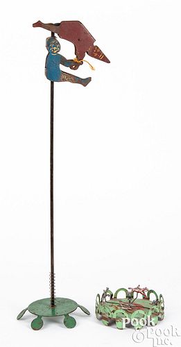 UNUSUAL PAINTED STEEL ACROBAT