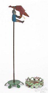 UNUSUAL PAINTED STEEL ACROBAT
