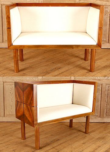 UNUSUAL PAIR OF ITALIAN UPHOLSTERED