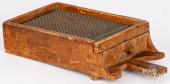 UNUSUAL PINE AND TIN BOX GRATE