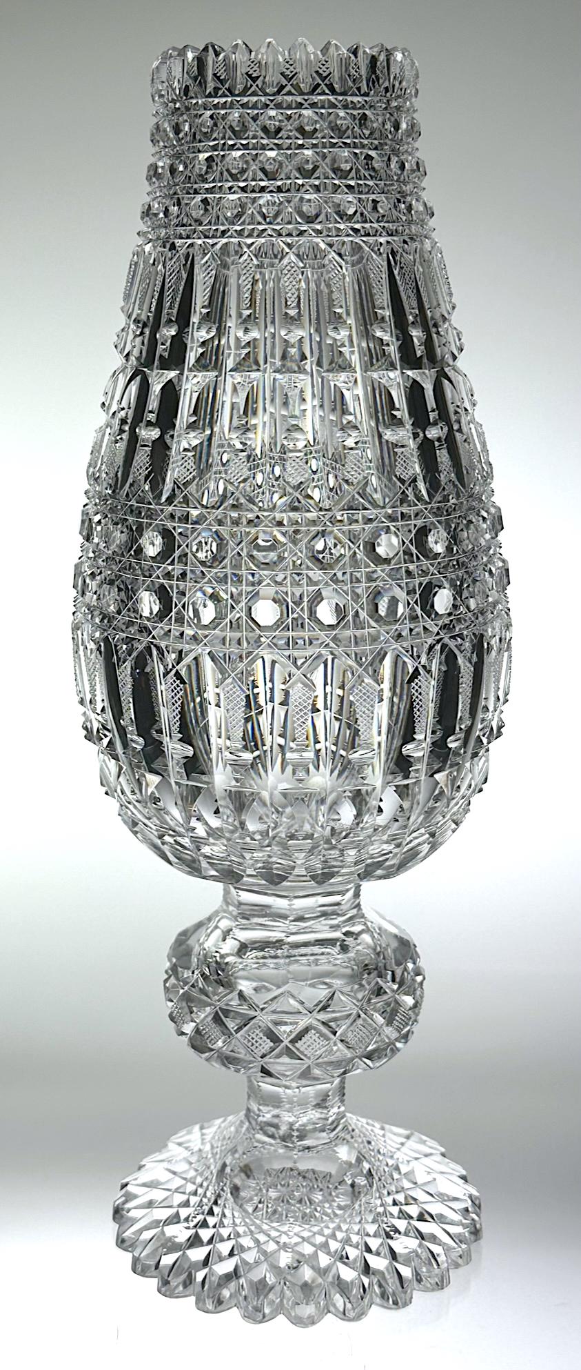 UNUSUAL & RARE CUT GLASS FOOTED