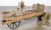 UNUSUAL RIDE-ON WOOD BATTLESHI