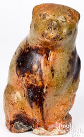 UNUSUAL SCULPTED REDWARE SEATE