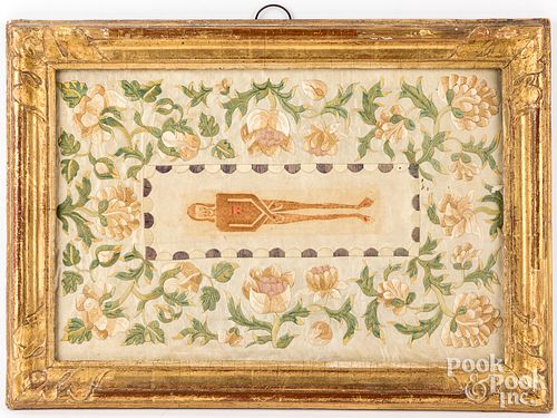 UNUSUAL SILK EMBROIDERY, 19TH