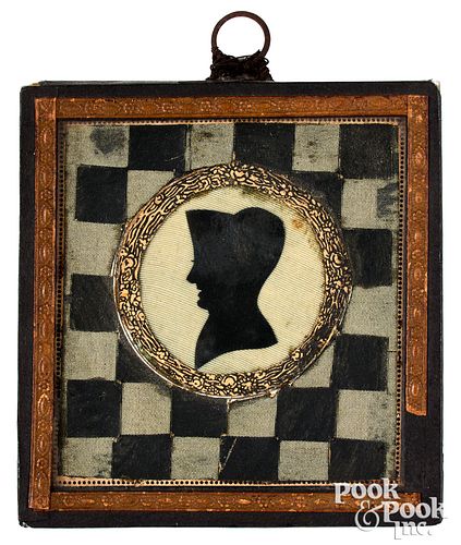 UNUSUAL SILKWORK SILHOUETTE OF A