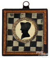 UNUSUAL SILKWORK SILHOUETTE OF