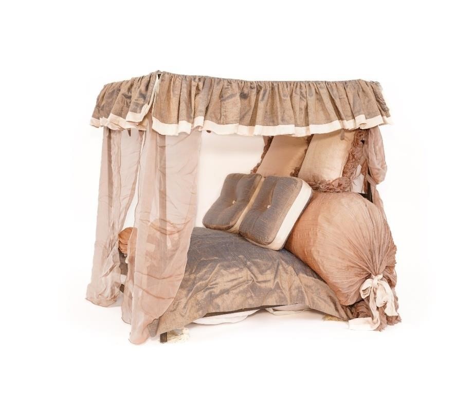 Unusual steel frame canopied doll