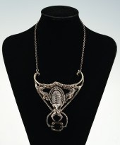 UNUSUAL STERLING SCARAB NECKLA