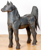 UNUSUAL TIN PLATE COVERED HORS