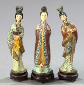Unusual Trio of Carved and Pol