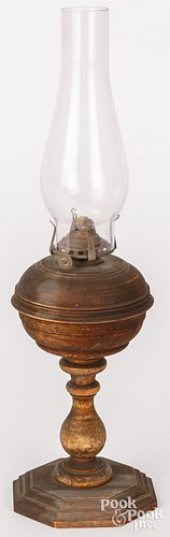 UNUSUAL TURNED WOOD KEROSENE L