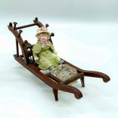 UNUSUAL VINTAGE WOODEN INKWELL