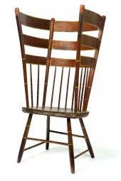 UNUSUAL WINDSOR CHAIR.  Americ