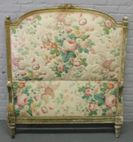 Upholstered and Gilt Wood Bed