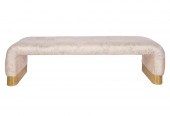 UPHOLSTERED BENCHbrass-finish