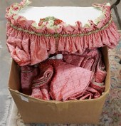 UPHOLSTERED BLUE VALANCE AND T