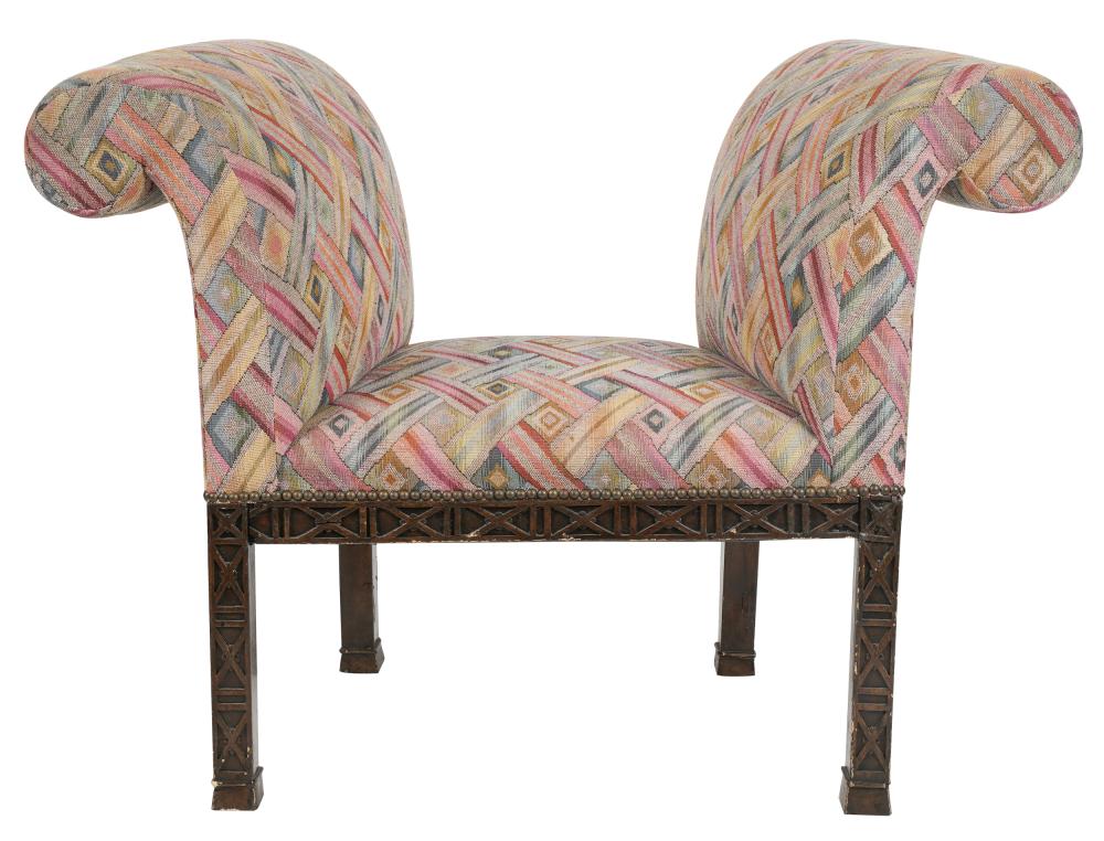 UPHOLSTERED CARVED WOOD