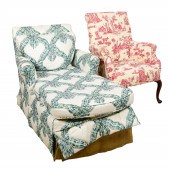Upholstered chaise lounge, wit