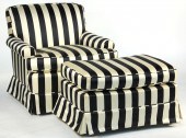Upholstered Club Chair and Ott