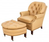 UPHOLSTERED LEATHER ARM CHAIR