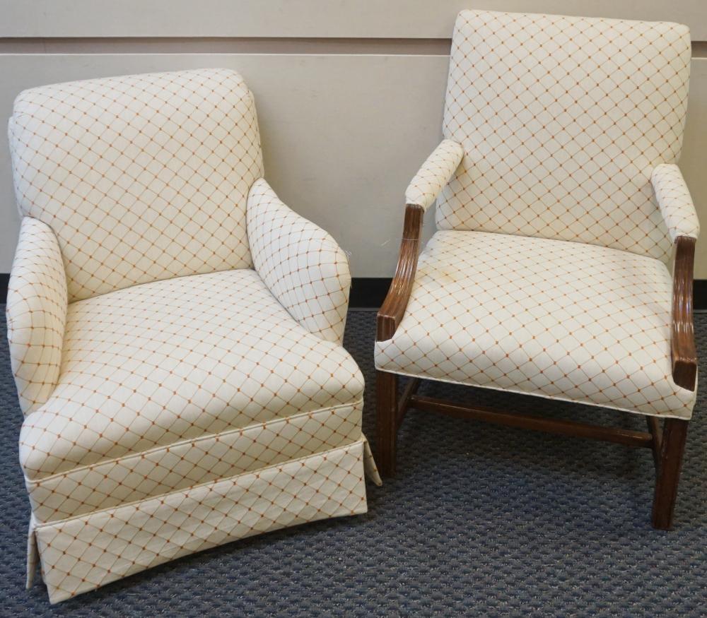 UPHOLSTERED LOUNGE CHAIR AND