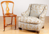 UPHOLSTERED LOUNGE CHAIR, ETC.