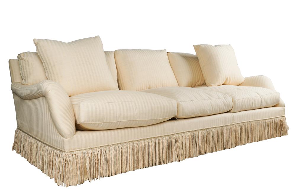 UPHOLSTERED SOFAno label; covered