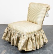 UPHOLSTERED STRIPED SLIPPER /