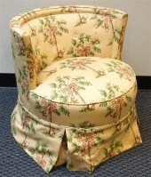 UPHOLSTERED SWIVEL BOUDOIR CHA