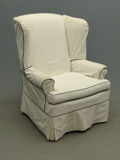 Upholstered wing chair. 42' Ht.